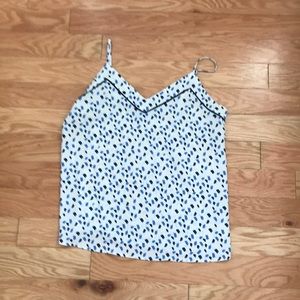 Blue and white blouse top